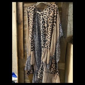Animal print kimono